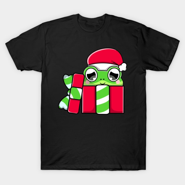 Cute Frog in Christmas Gift T-Shirt by HeartsandFlags